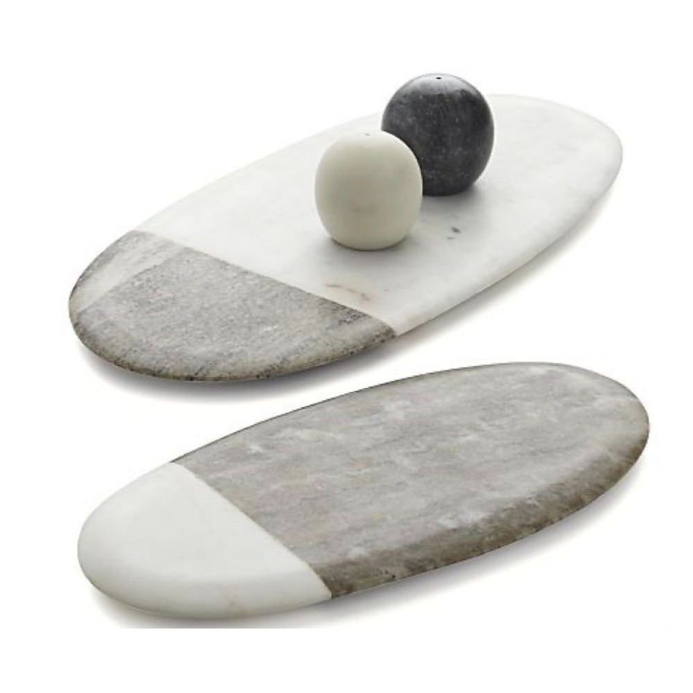 Crate & Barrel‎ 18" Marble Stone Trivet Serving Board Platter Tray NEW